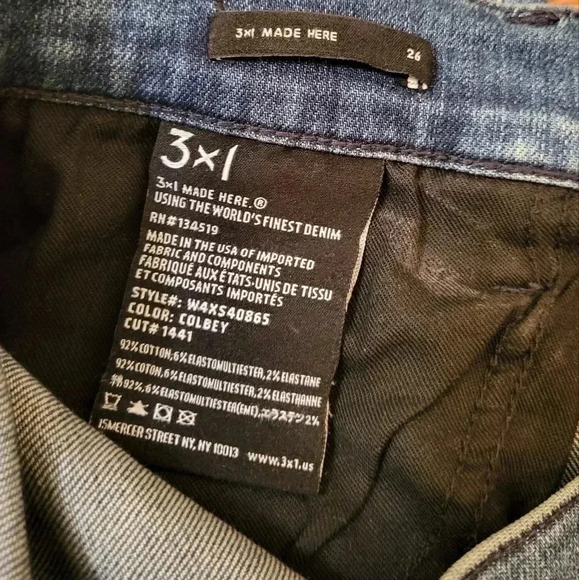 3x1 N.Y.C W4 Colette Slim Crop Jeans High Rise Frayed Distressed Jeans(26) - Picture 9 of 10